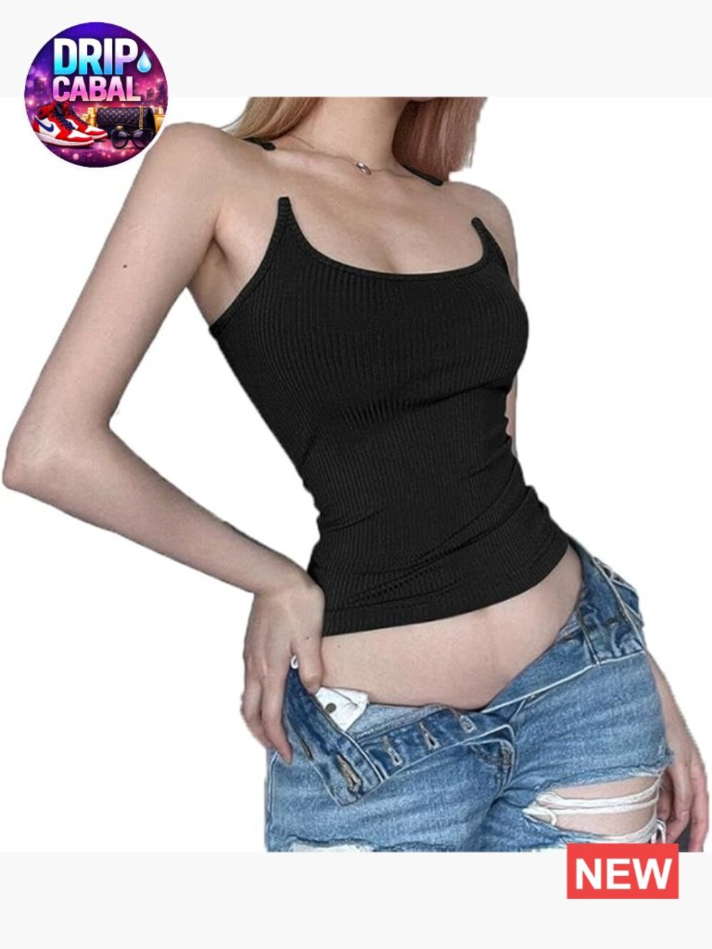 Invisible Strap Tank Top Y2K Aesthetic Sexy Bodycon Slim Fit Thin Strap